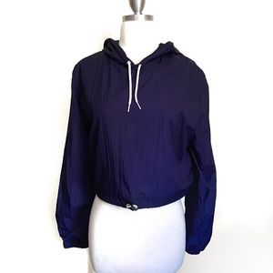 American Apparel Crop Navy blue Windbreaker